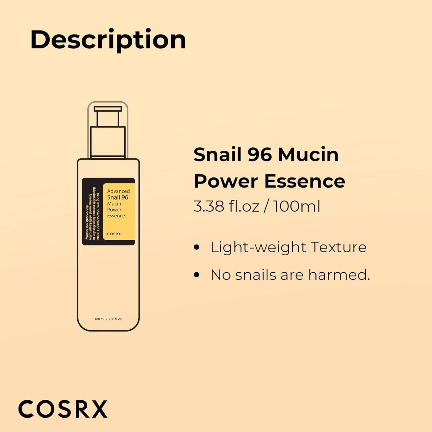 [Cosrx] خلاصة الحلزون المتقدم 96 Mucin Power Essence 100 مل