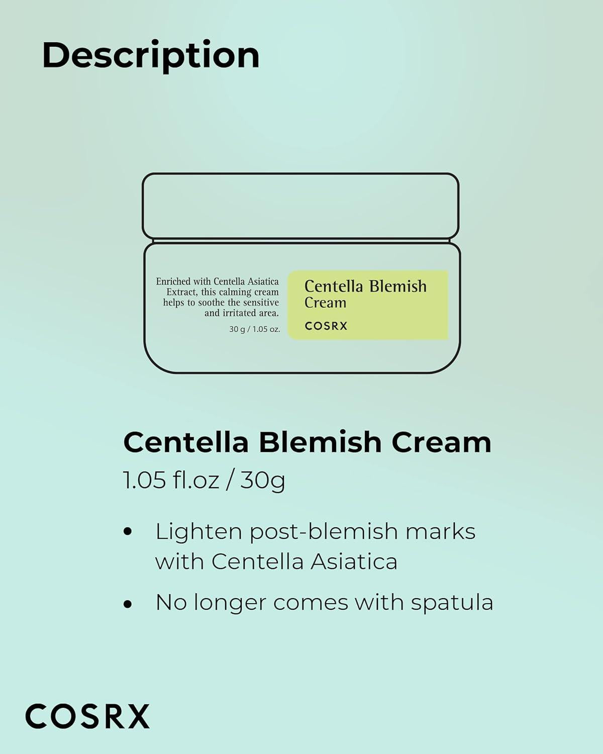 [Cosrx] Centella Blemish Cream 30 מ"ל